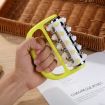 Curved Yellow Handheld Five-row Iron Roller Massager - 5