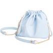 Large-Capacity Blue Waterproof Leather Camera Bag with Drawstring - 1