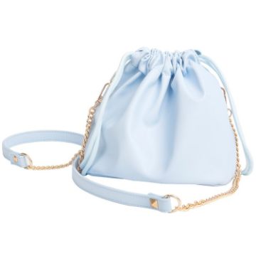 Large-Capacity Blue Waterproof Leather Camera Bag with Drawstring - 1