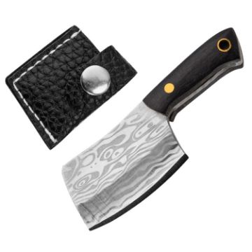 Portable Mini Knife Keychain with Holster, Black Handle Design - 1