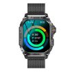 K63 1.96-Inch Bluetooth Call Sports Smart Watch, Black Steel - 1