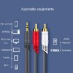 JINGHUA 20m Grey 3.5mm to 2RCA Game Console Audio Cable - 5