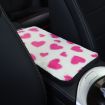 Rose Red Plush Heart Car Center Console Cover Mat 32x19cm - 1