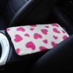 Rose Red Plush Heart Car Center Console Cover Mat 32x19cm - 3