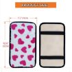Rose Red Plush Heart Car Center Console Cover Mat 32x19cm - 5