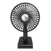 Rechargeable Black Clip-On Oscillating Fan with Light - 1