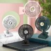 Rechargeable Black Clip-On Oscillating Fan with Light - 2
