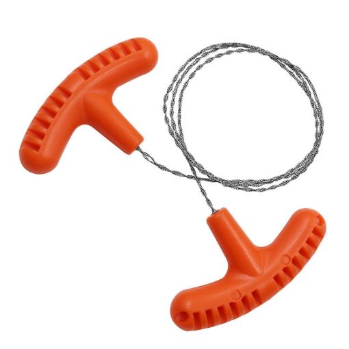 Orange 70cm Stainless Steel Wire Saw for Camping and Survival - 1