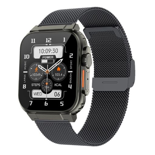 A70 Health IP68 Waterproof Bluetooth Call Smart Watch (Black Steel) - 1