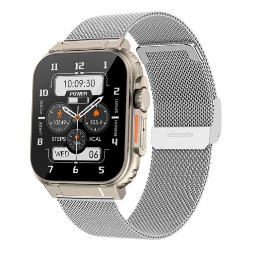A70 1.96" IP68 Waterproof Bluetooth Smartwatch Silver Steel - 1