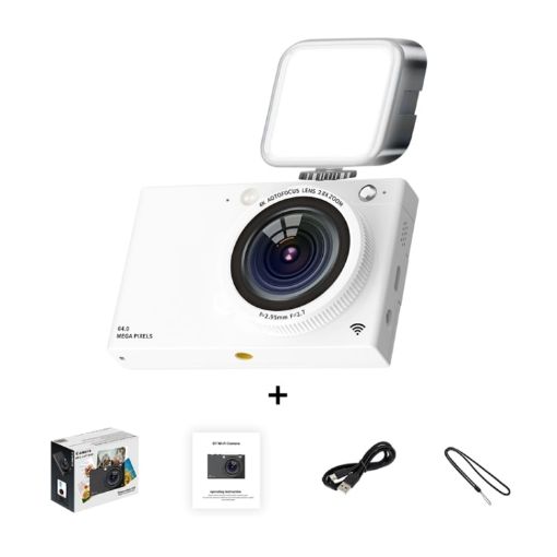 64 Million Pixel WiFi CCD Camera, White with Fill Light - 1