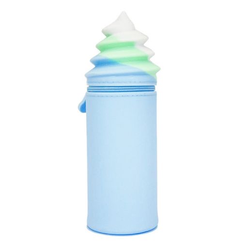 Large Capacity Blue Silicone Pencil Case Pen Container Stationery - 1
