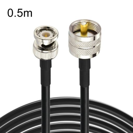 0.5m RG58 BNC Male to UHF Male Adapter Cable - 1