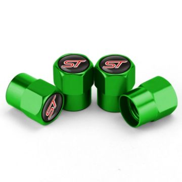 Green 4pcs Car/Motorcycle Valve Cap Tire Decoration Set - 1