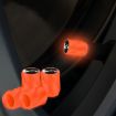 Luminous Car Motorcycle Tire Valve Caps 4pcs, Orange Red - 1
