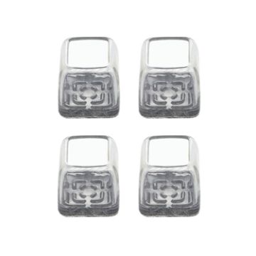 Thick Table & Chair Leg Covers, Non-Slip Medium Square Transparent 4pcs - 1