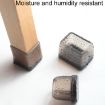 Thick Table & Chair Leg Covers, Non-Slip Medium Square Transparent 4pcs - 6