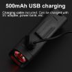 BENGGUO Rechargeable Bicycle Front Light Flashlight, 3 Modes, Black - 5