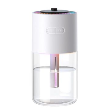 Star Projection Light Humidifier USB 280ml Car Diffuser, White - 1