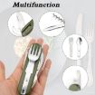 SY-FT008 7-in-1 Portable Green Camping Folding Tableware Set - 5