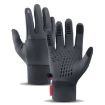 Kyncilor XL Gray Waterproof Cycling Gloves Touchscreen Velvet Warm - 1