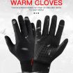 Kyncilor XL Gray Waterproof Cycling Gloves Touchscreen Velvet Warm - 2