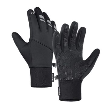 Kyncilor Black Velvet Touch Screen Ski Gloves, Size M - 1
