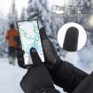 Kyncilor Black Velvet Touch Screen Ski Gloves, Size M - 3