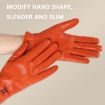 OZERO Sheepskin Womens Red Gloves, Fleece Lined, Size M - 3