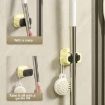 Broom Hanger & Toothbrush Holder: Wall Mount Mop Suction Hook - 3