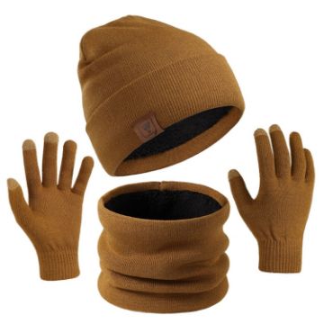 OZERO Warm Wool 3-In-1 Set: Hat, Scarf, Gloves for Men & Women - 1