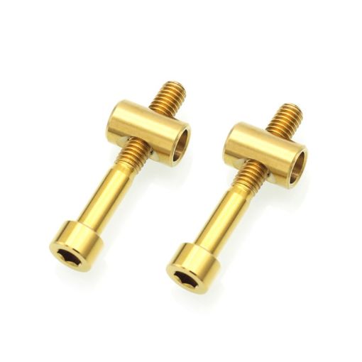 Titanium Alloy Bicycle Seat Post Locking Screws M6x40 Gold - 1