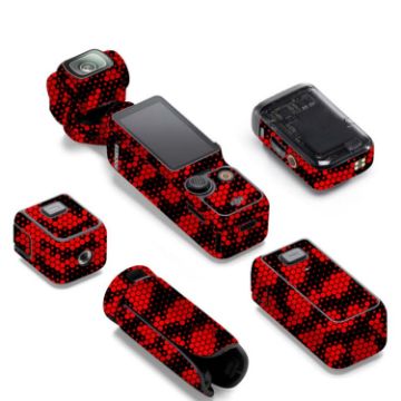 DJI Pocket 3 Anti-scratch Non-adhesive Stickers (Snake Scale Red) - 1