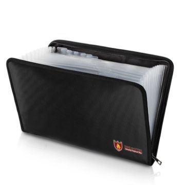 Accordion File Bag 12 Pockets A4 Fireproof Waterproof Organizer - 1