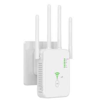 Urant U10 WiFi Repeater 300Mbps 2.4G 4 Antennas EU Plug White - 1
