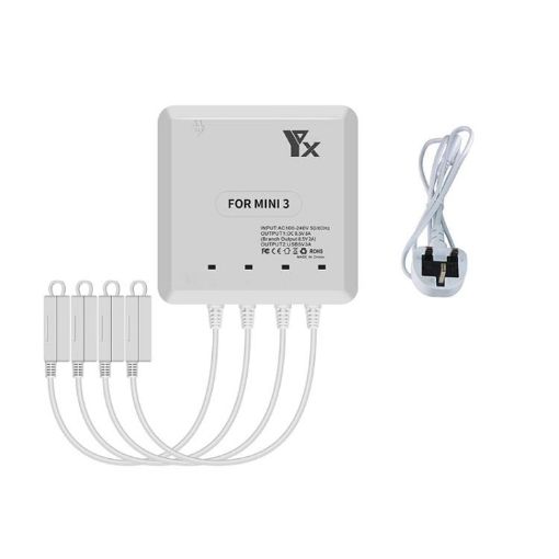 DJI Mini 4/3 Pro Drone YX 4-Way Charger Battery Butler UK Plug - 1