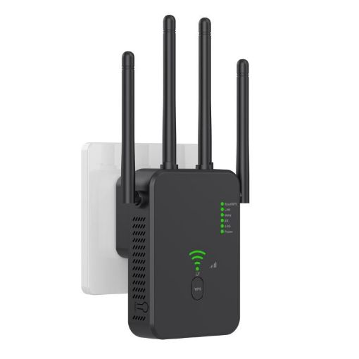 Urant U10 1200Mbps WiFi Repeater with 4 Antennas US Plug Black - 1