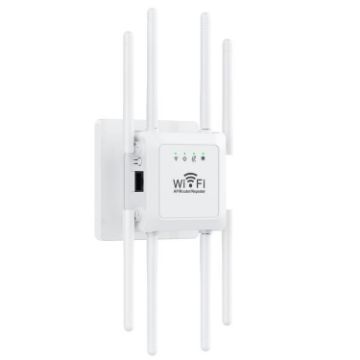 U18 1200Mbps 2.4G & 5G WiFi Repeater with 8 Antenna US Plug - 1