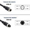 4 Pin Aviation Female to RCA Female Car Camera Adapter, 50cm Wire - 3