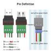 JUXIN USB2.0 Type-A to 4 Pin Screw Terminal Block Adapter, Female - 4