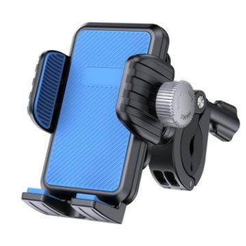 Blue Shock Absorption Gravity Phone Holder for Bikes & Motorcycles - 1