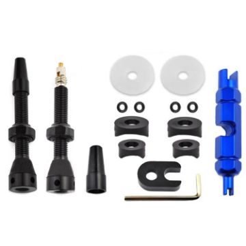 44mm Black B Tubeless French Valve for Mountain Road Bike - 1