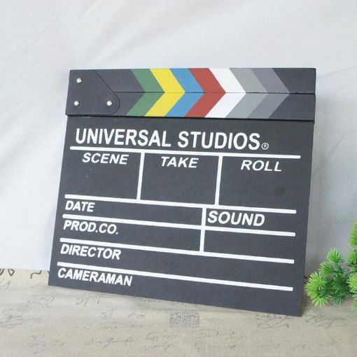 Colorful Large Black Wooden Director Board for Shooting Videos - 1