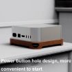 Walnut Wooden Desktop Base for MAC Mini M4 Heat Dissipation - 4