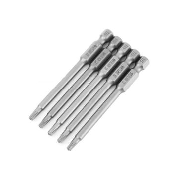 WEILIGU 5pcs T15 Magnetic S2 Air Drill Bit Plum Blossom Head - 1