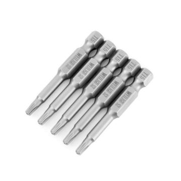 WEILIGU 5pcs 75mm T15 Magnetic S2 Pneumatic Drill Bit Set - 1