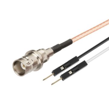 BNC Female to Dual DuPont Male RF Test Cable (0.5m) - 1