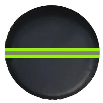 16" Imitation Leather Tire Protector Cover w/ Reflective Stripes (FG-3 Green) - 1