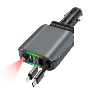 E1 Car Bluetooth MP3 Charger with Starry Sky Spotlight (Black) - 1