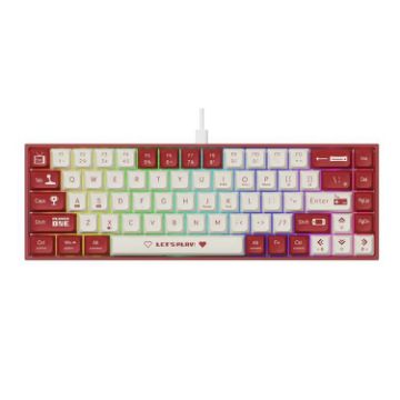 Ajazz AK680 68-Key Wired Hot-Swappable Gaming Keyboard (Green Axis) - 1